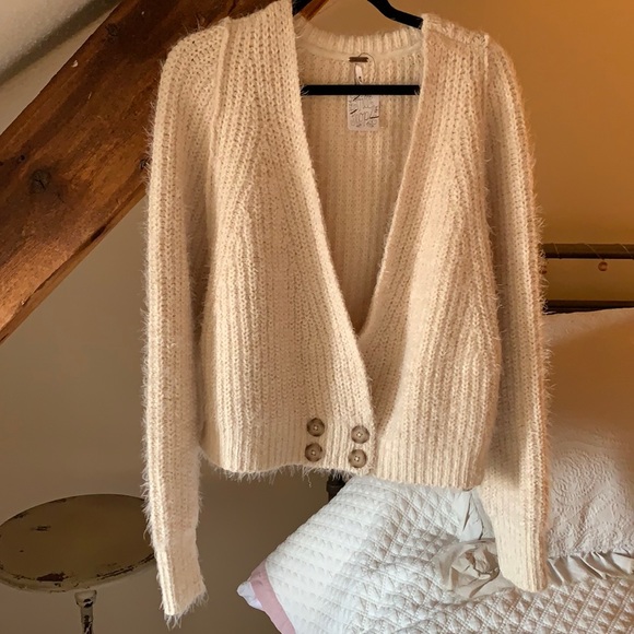 Free People Fuzzy V-Neck Sweater - Picture 5 of 14